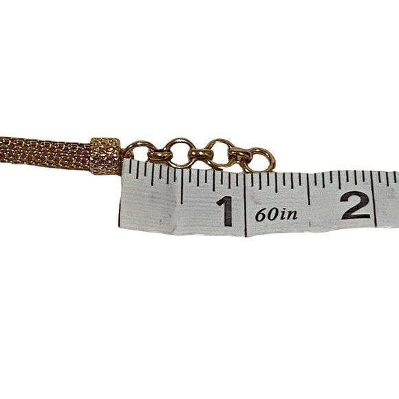 J. Crew Gold Tone Mesh Bracelet w/Black and Clear Rhinestones - Picture 5 of 5